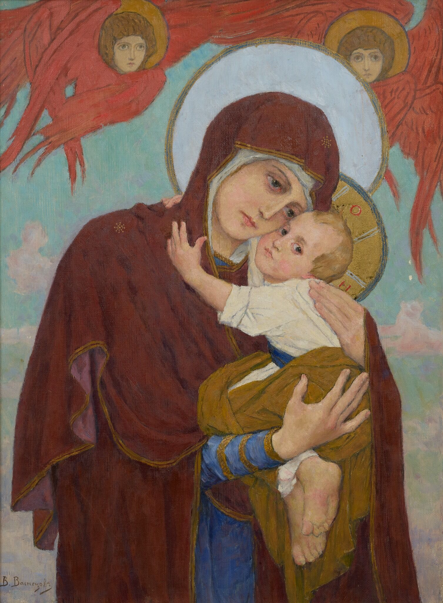 Богоматерь с младенцем, Viktor Vasnetsov, 1919