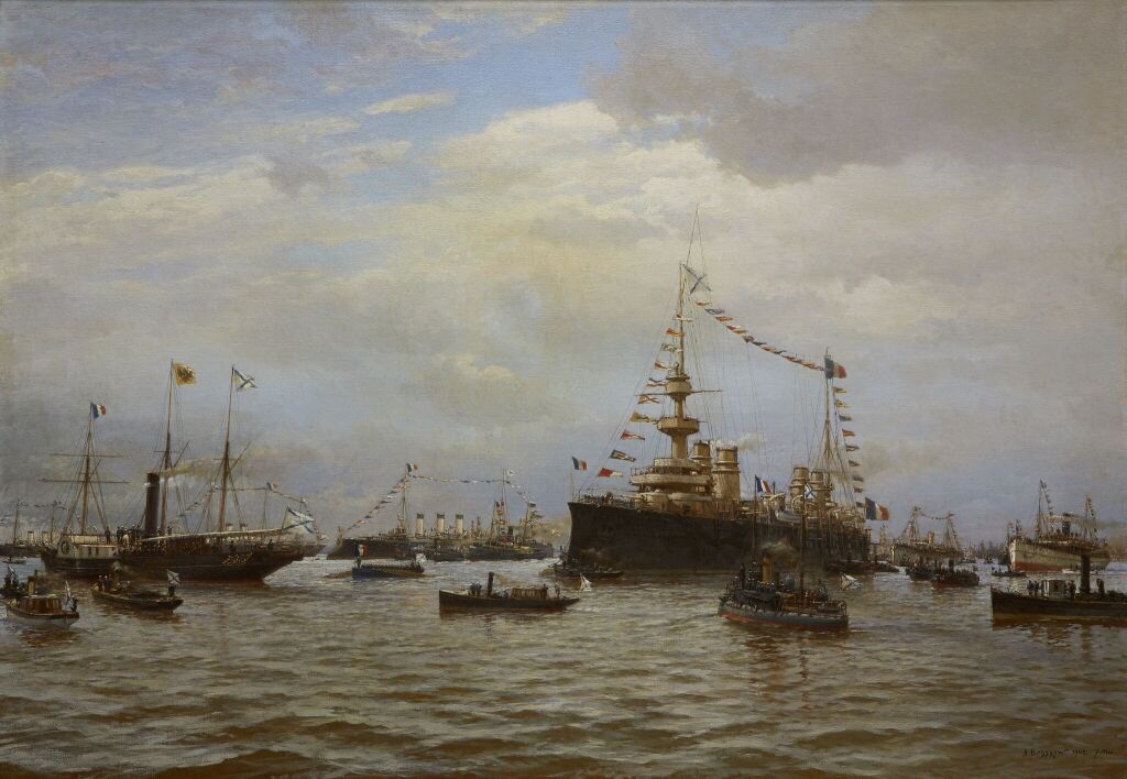 Встреча императором Николаем II на яхте «Александрия» президента Франции Эмиля Лубе 7 мая 1902 года