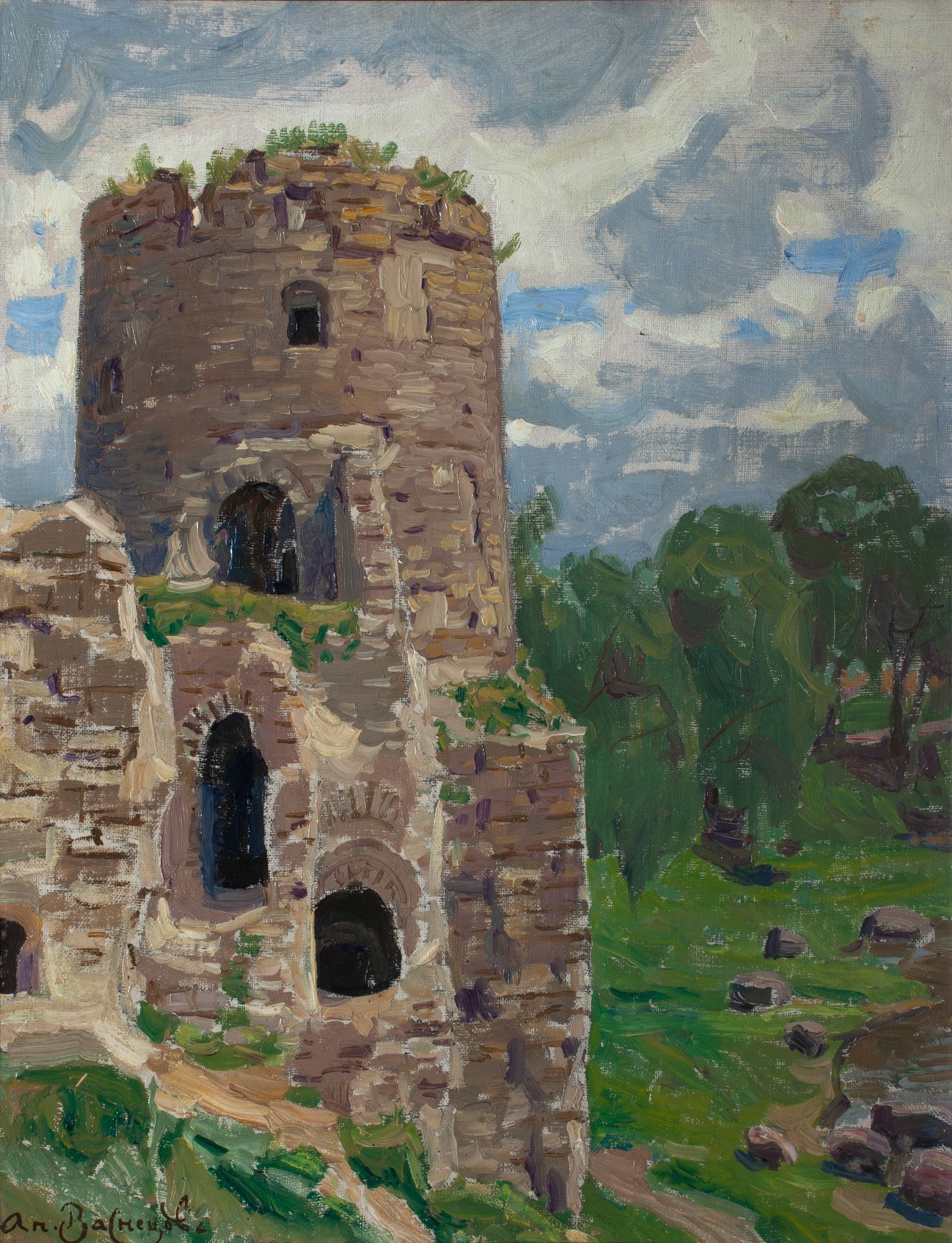 Гремячая башня. Псков, Apollinary Vasnetsov, 1908