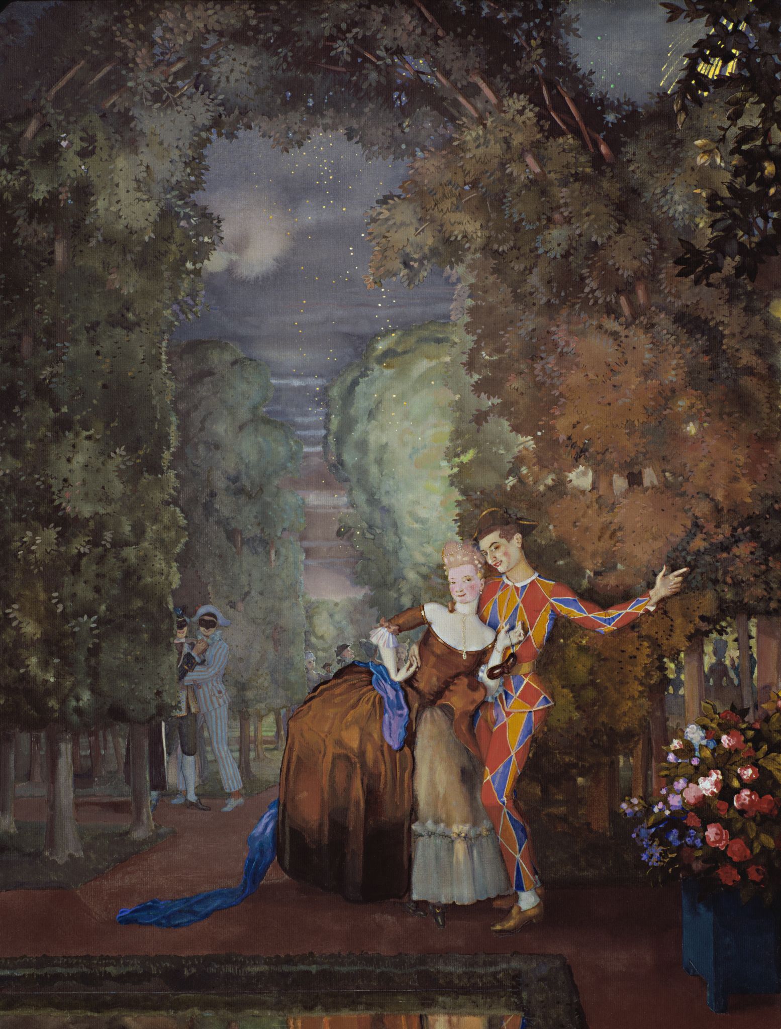 Арлекин и дама, Konstantin Somov, 1912