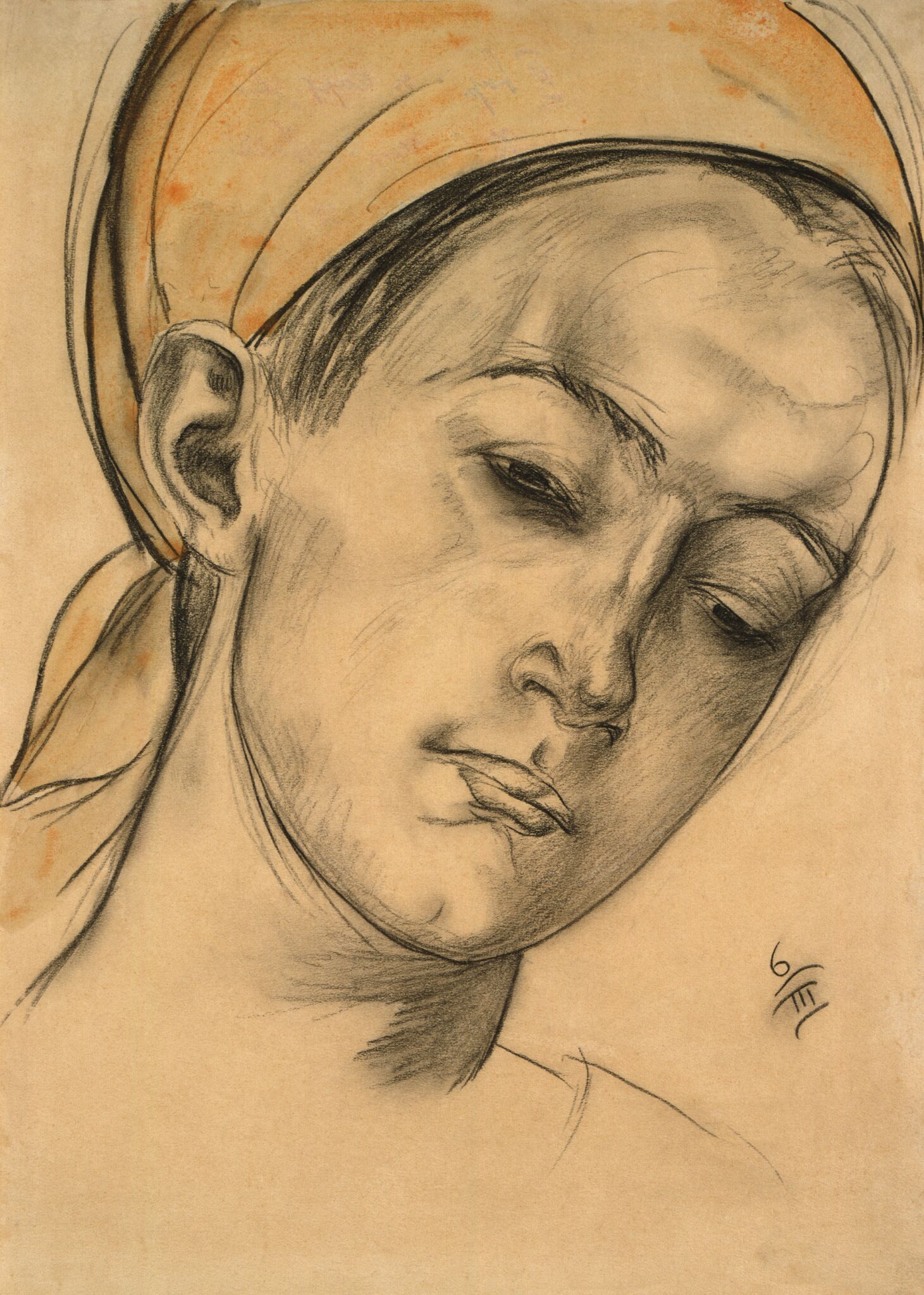 Голова девушки, Kuzma Petrov-Vodkin, 1910