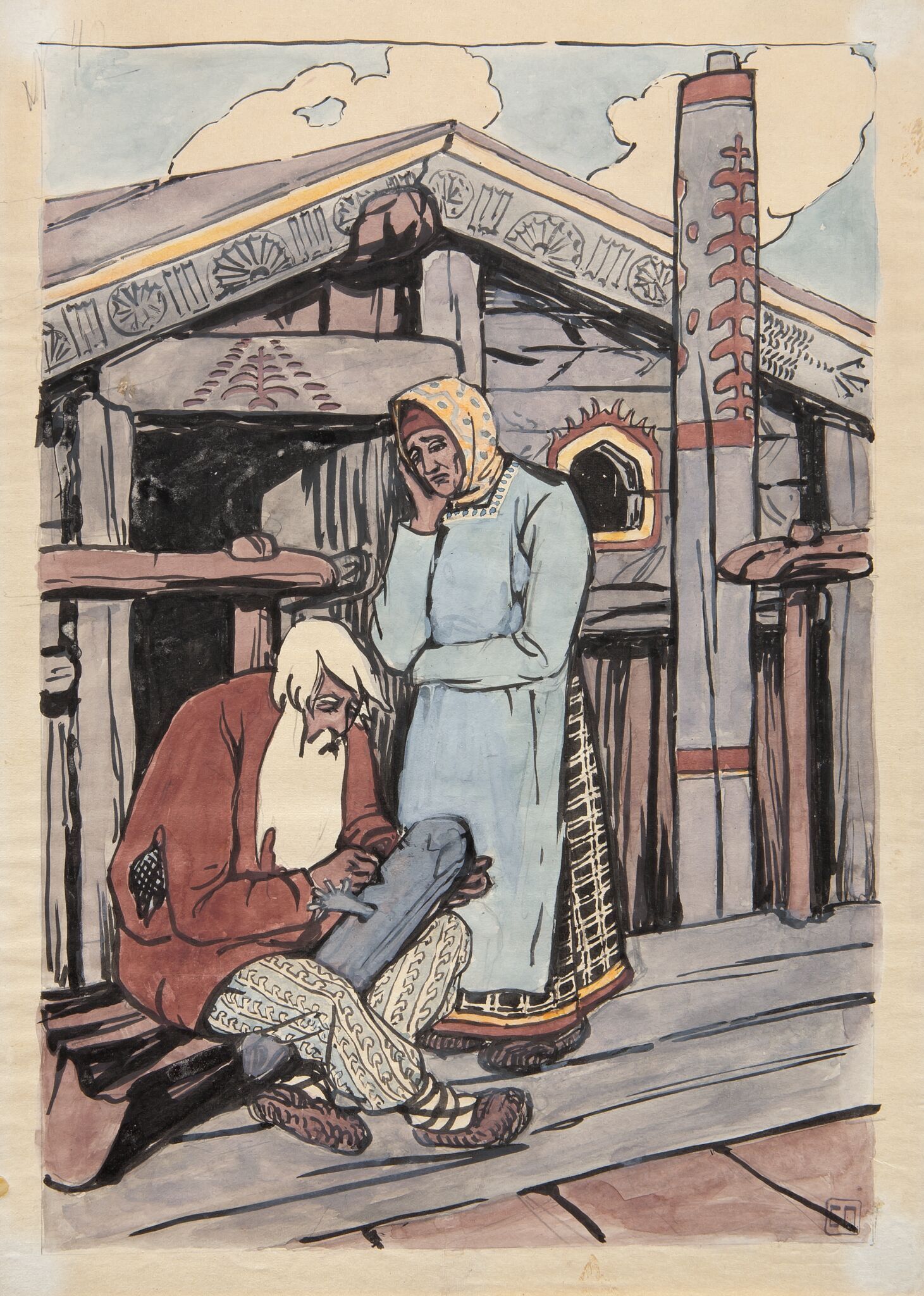 Иллюстрация к сказке «Сынко-Филипко», Yelena Polenova, 1897