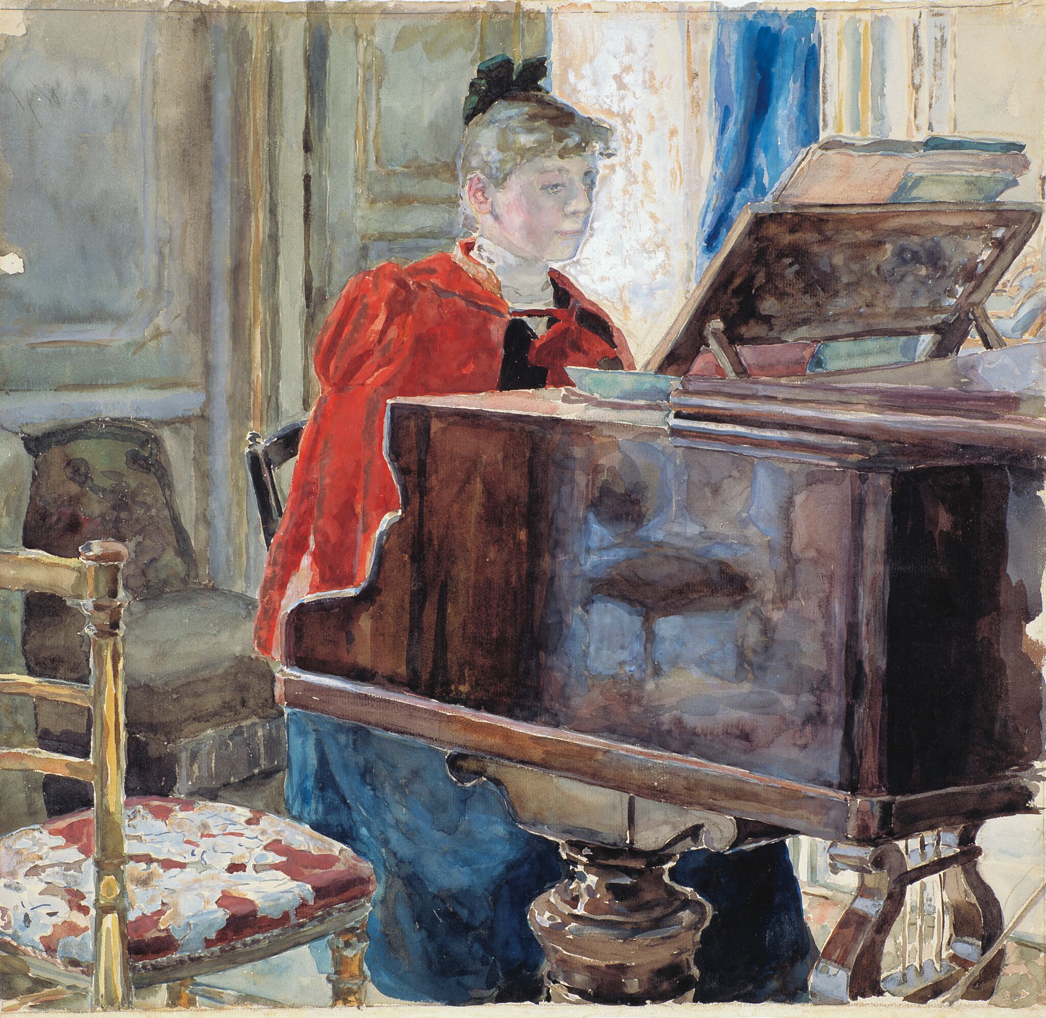 За роялем, Maria Yakunchikova, second half of the 1880s