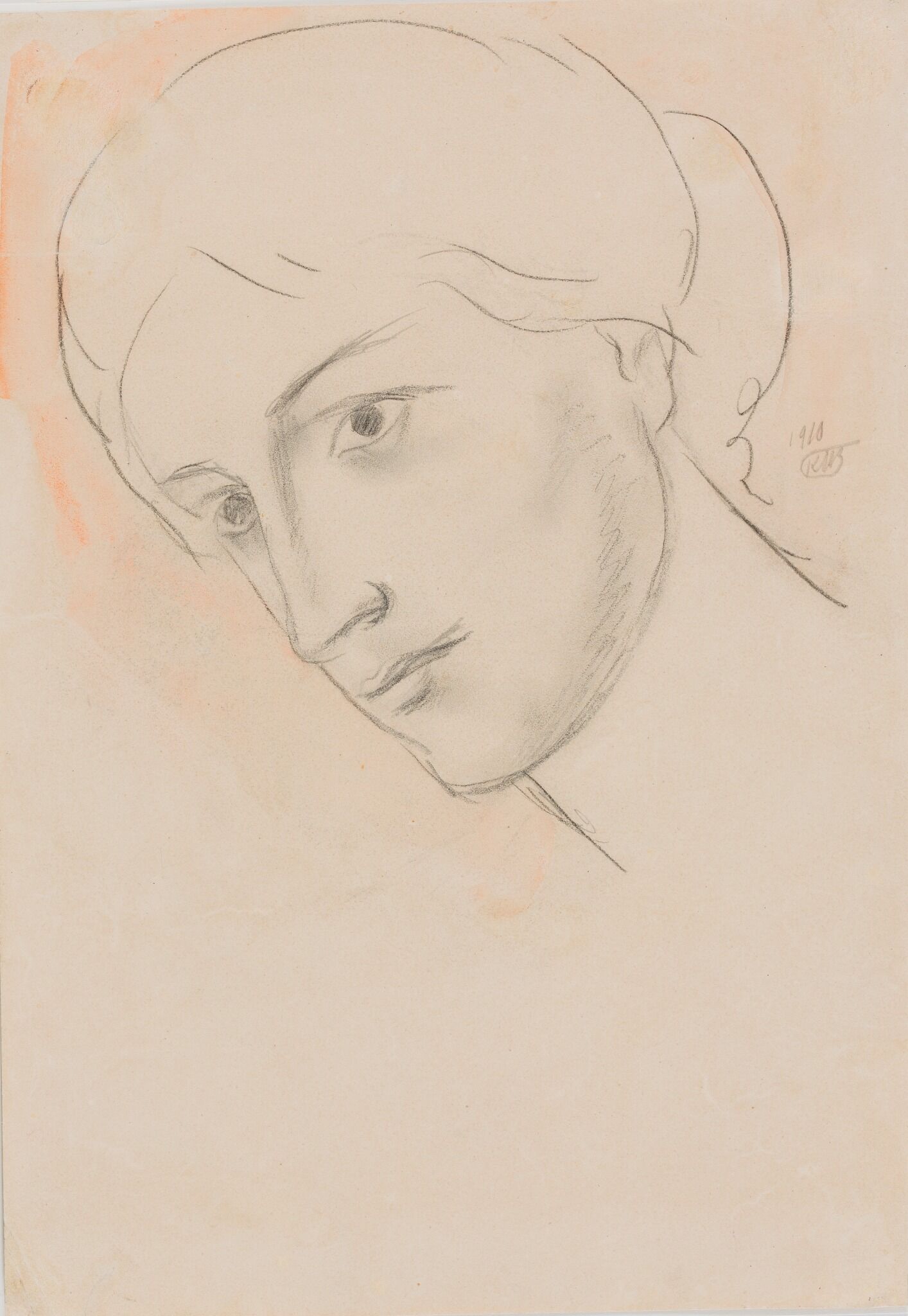 Женская голова, Kuzma Petrov-Vodkin, 1910