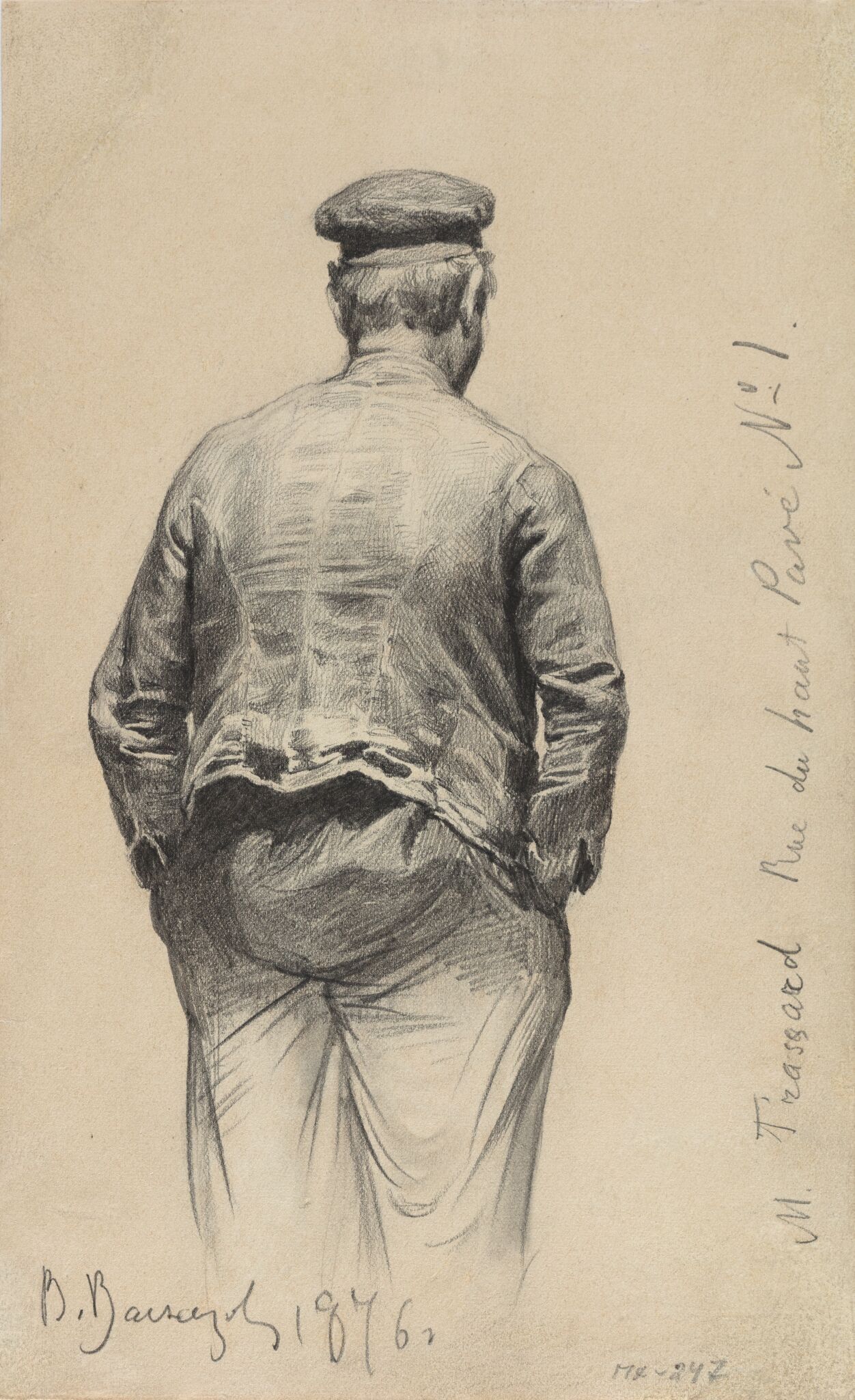 Французский рабочий в кепи (со спины), Viktor Vasnetsov, 1876