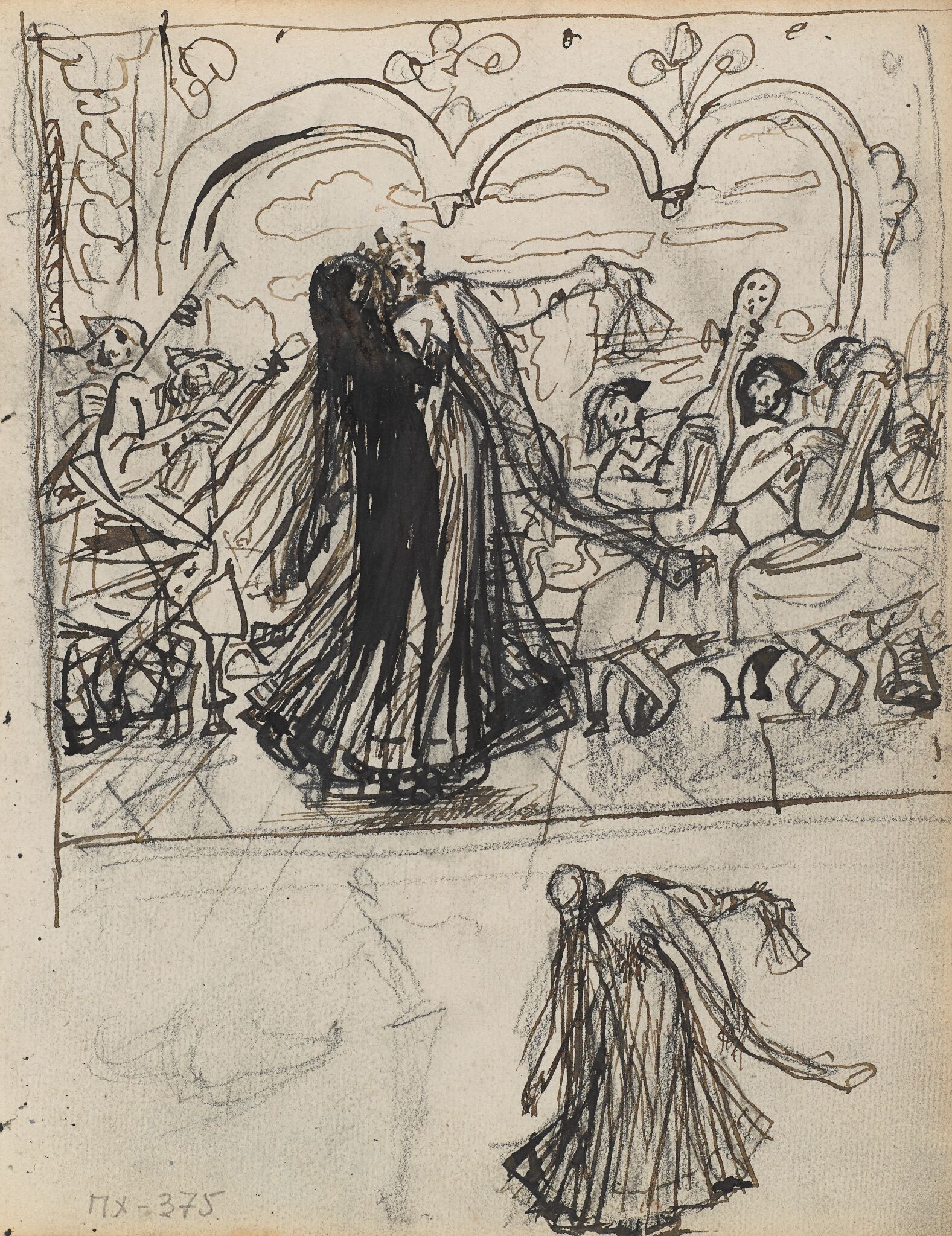 Царевна-лягушка. Эскиз, Viktor Vasnetsov, first half of the 1880s