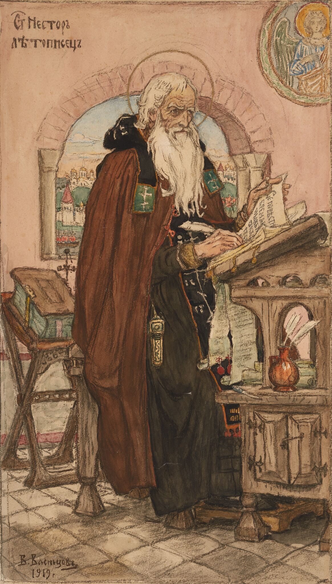 Нестор Летописец, Viktor Vasnetsov, 1919
