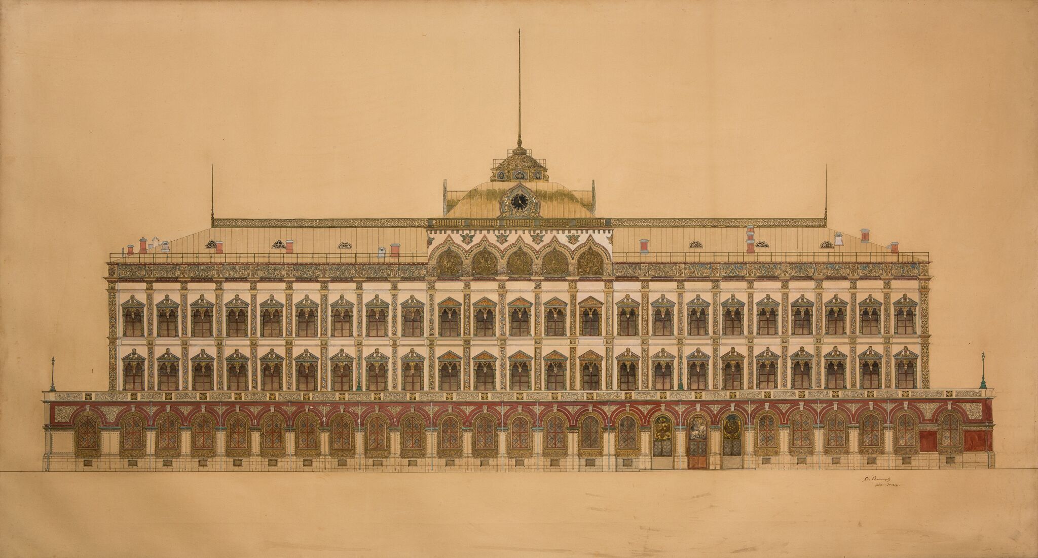 Проект раскраски Кремлевского дворца, Viktor Vasnetsov, 1901