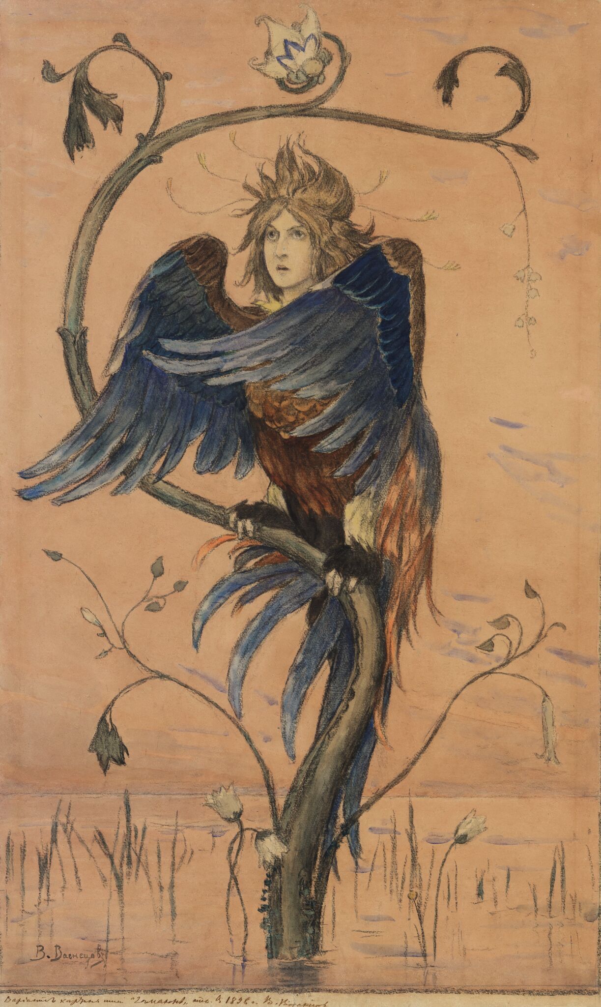 Гамаюн. Вариант одноименной картины, Viktor Vasnetsov, 1898