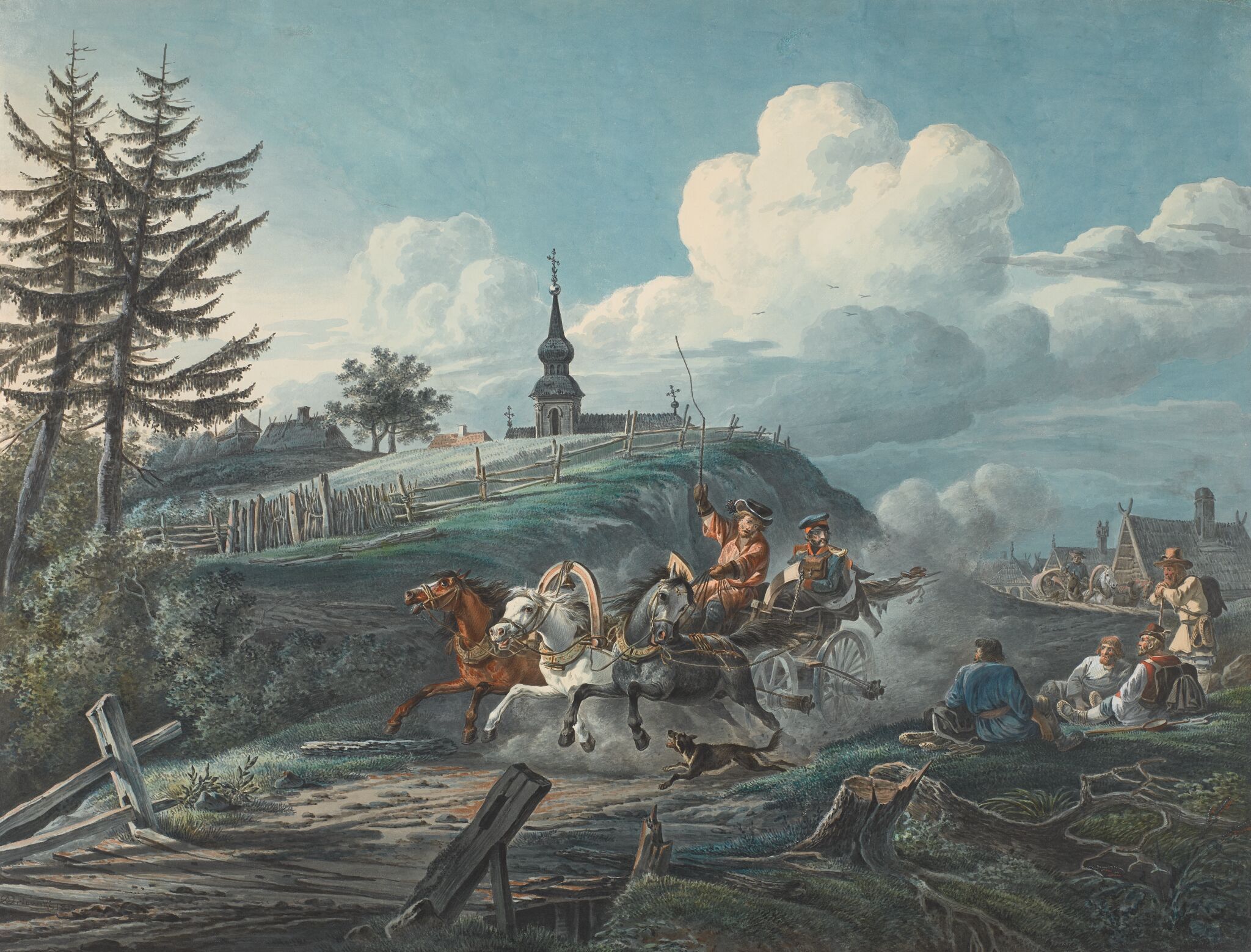 Курьерская тройка, Alexander Orlowski, 1812