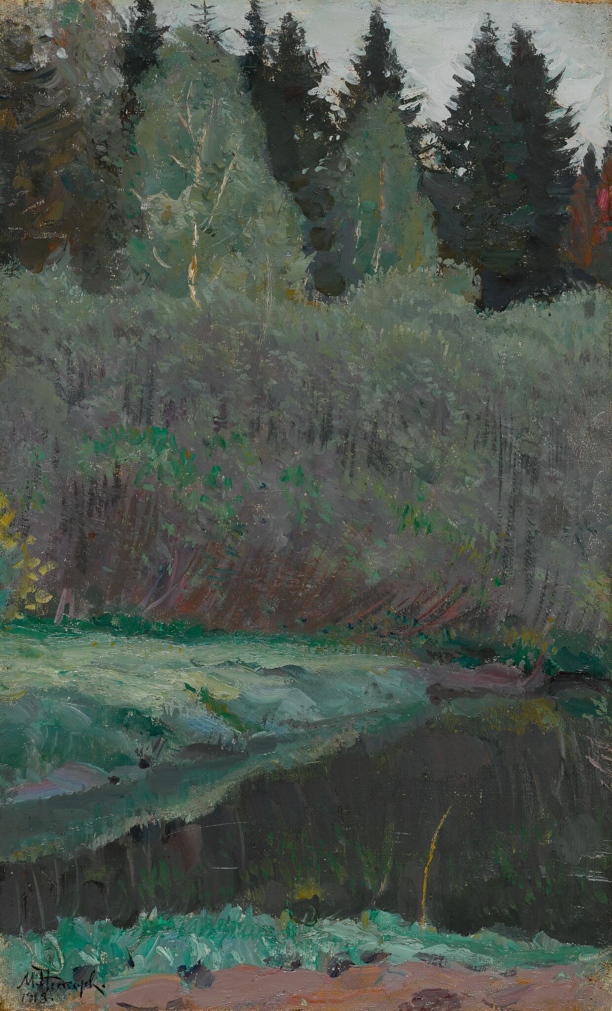 Соловей поёт, Mikhail Nesterov, 1918
