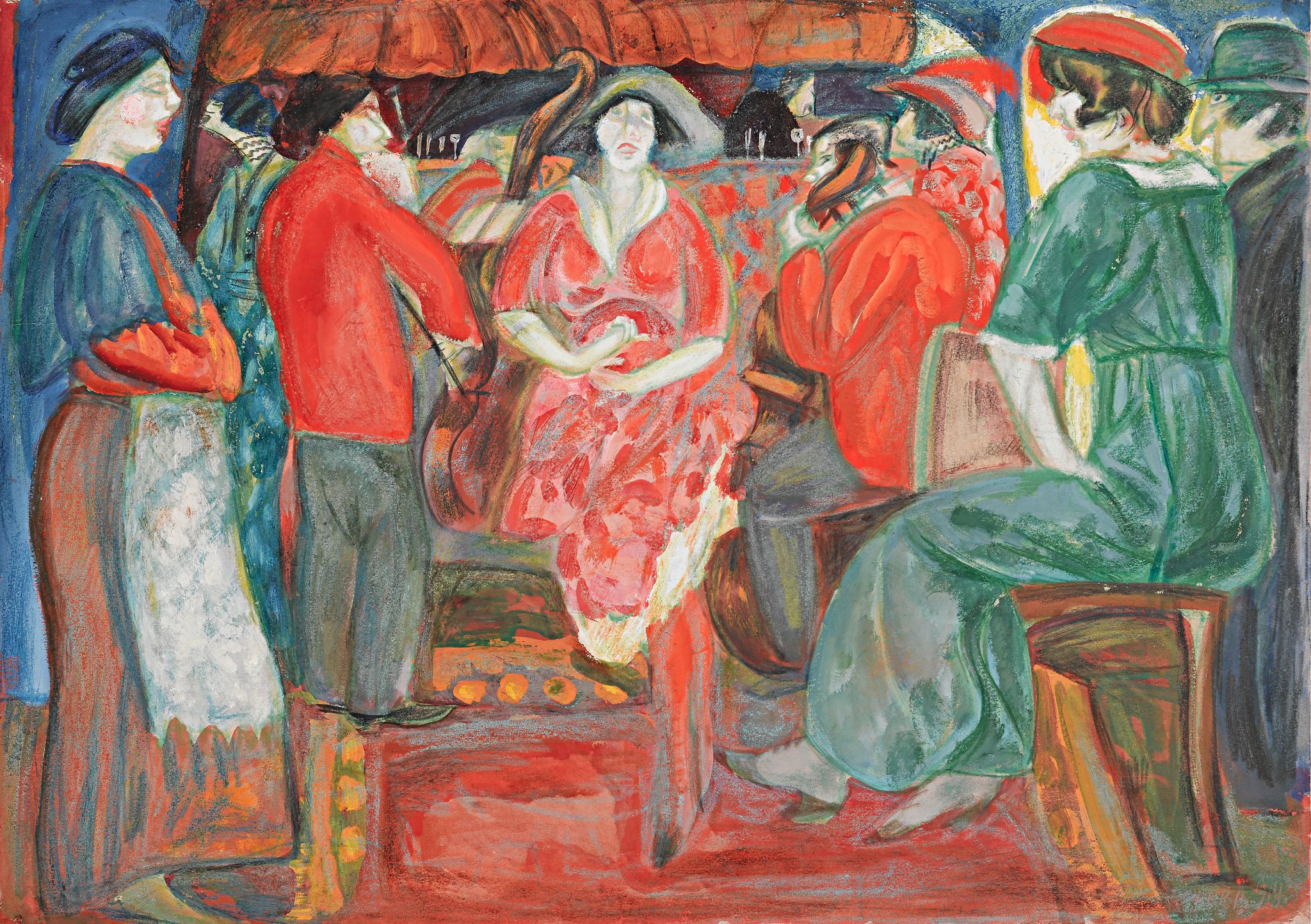 Кабачок. Париж, Boris Grigoriev, 1914