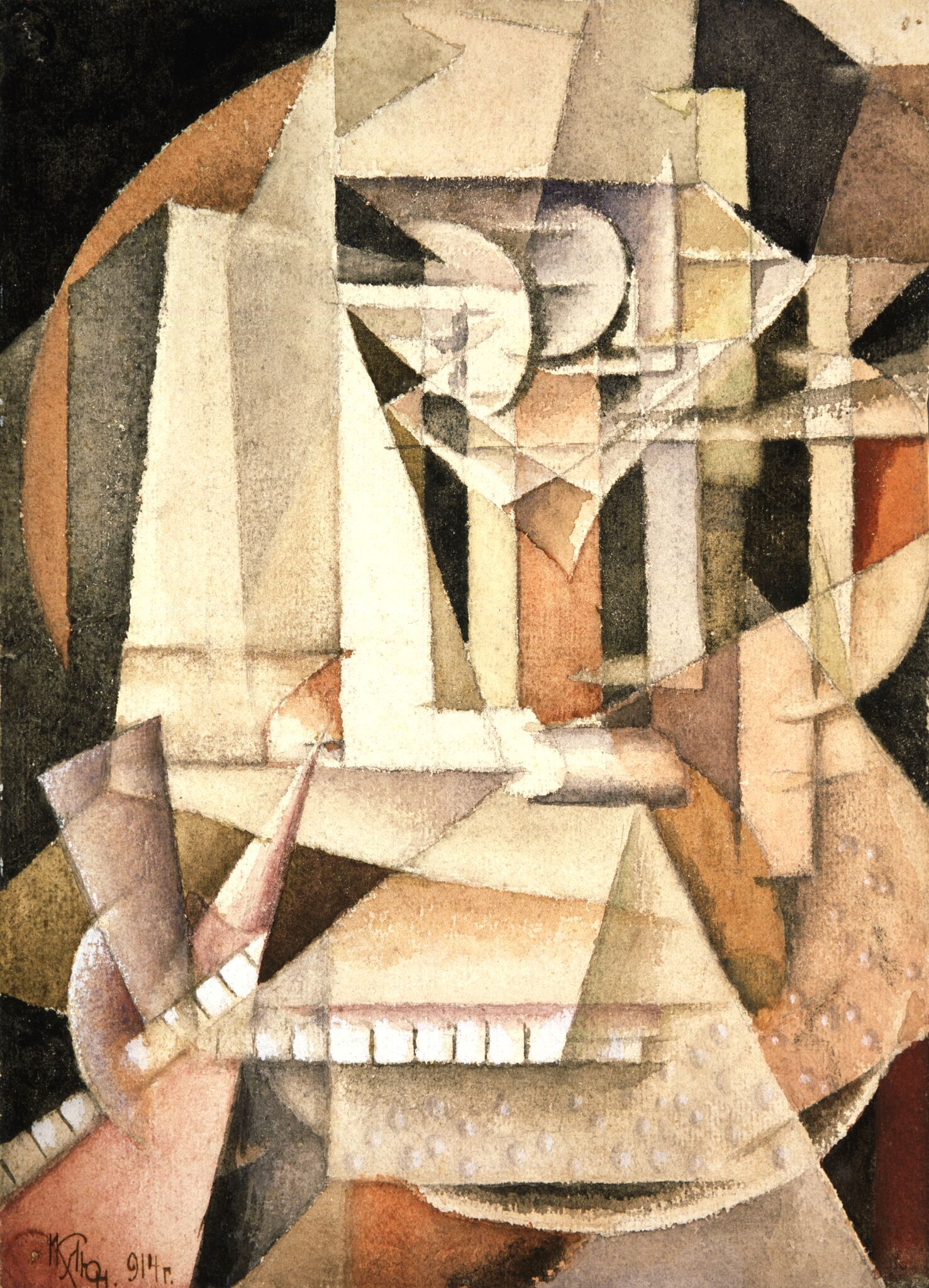 Автопортрет, Ivan Kliun, Igor' Terent'ev, 1914