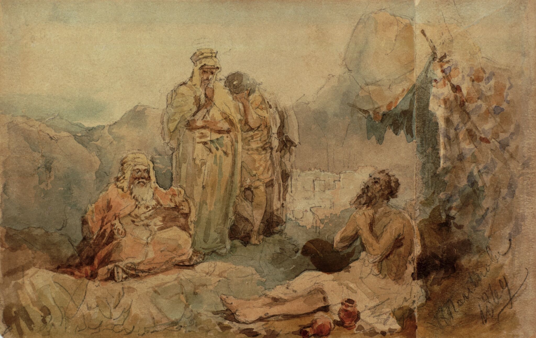 Иов и его друзья, Vasily Polenov, 1869