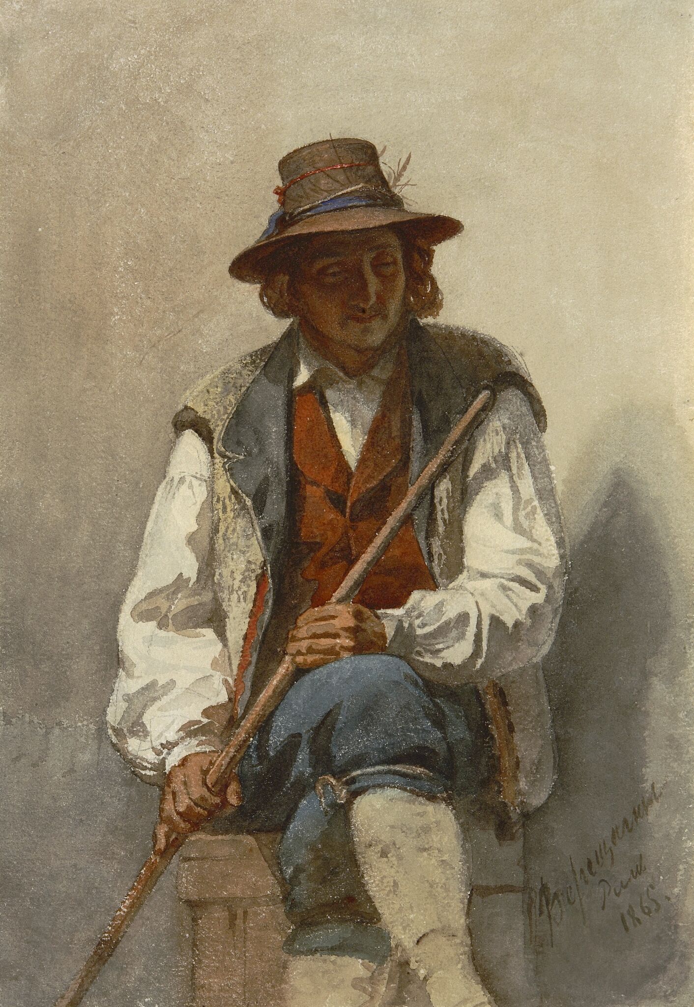 Пастушок. Римский этюд, Vasily Vereshchagin, 1865