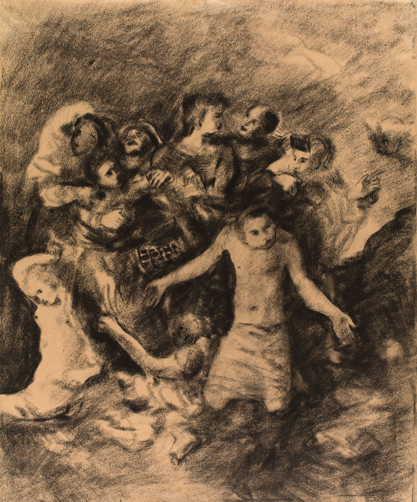 Многофигурная композиция. Пять фрагментов, Vasily Chekrygin, 1921