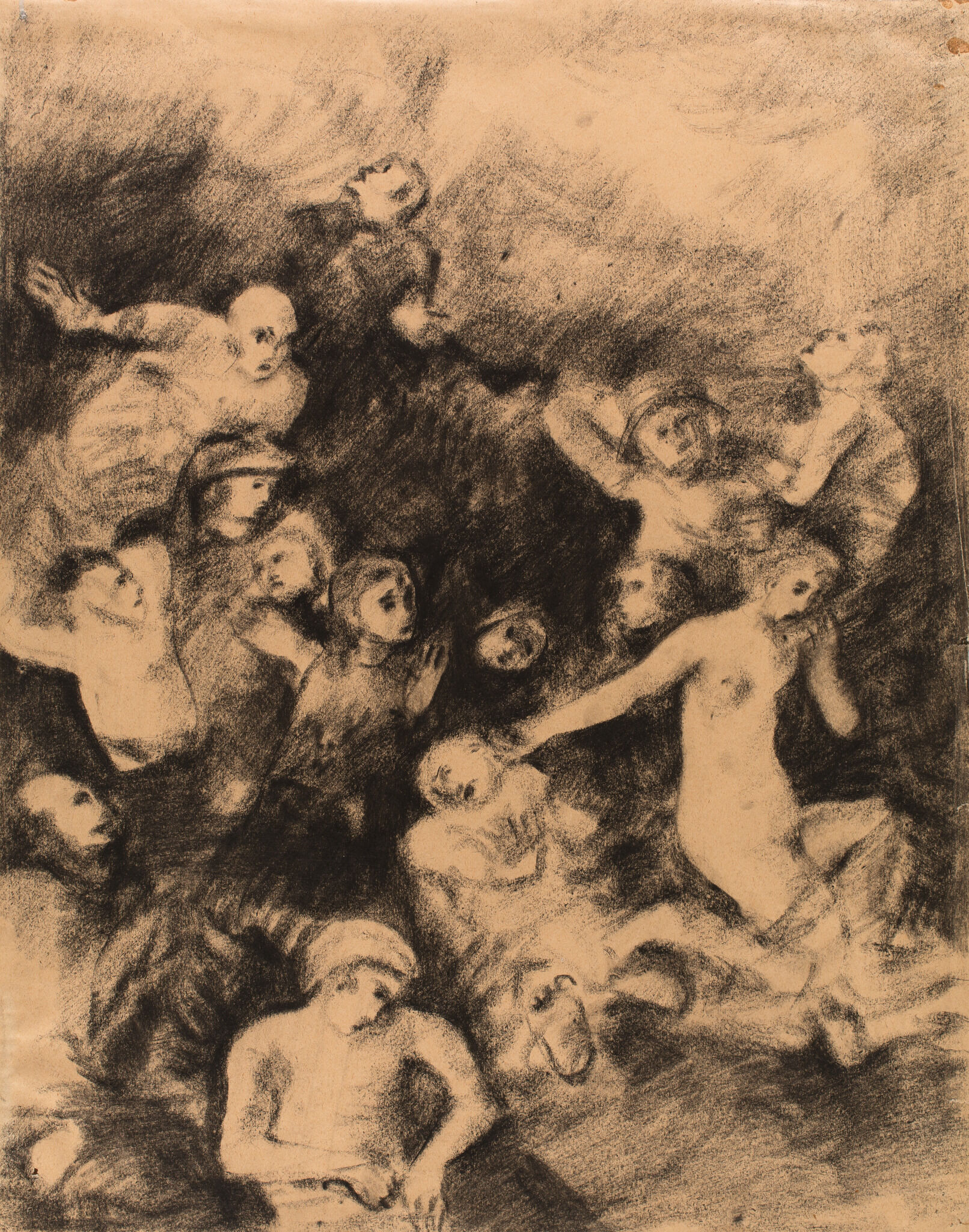 Многофигурная композиция. Пять фрагментов, Vasily Chekrygin, 1921