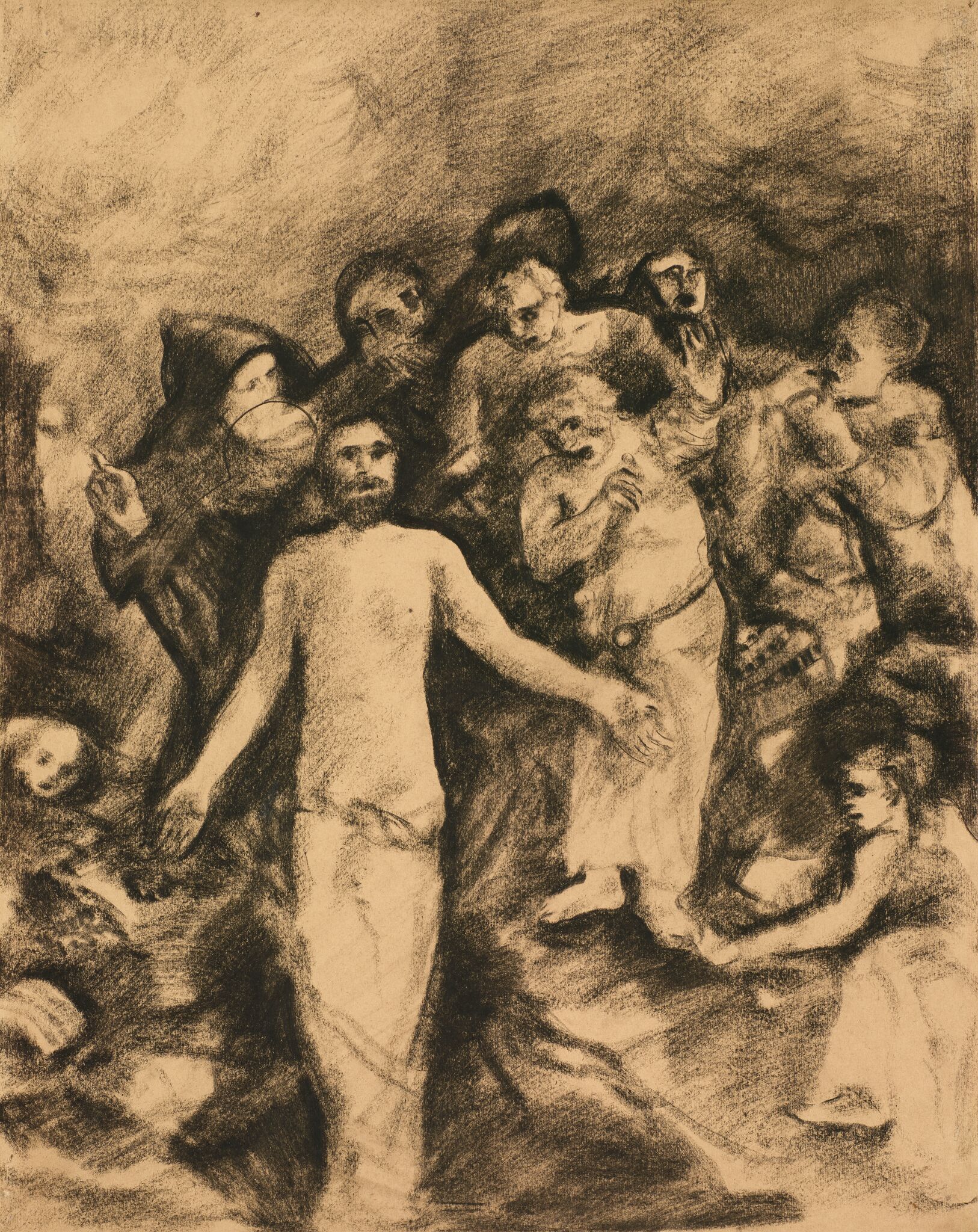 Многофигурная композиция. Пять фрагментов, Vasily Chekrygin, 1921