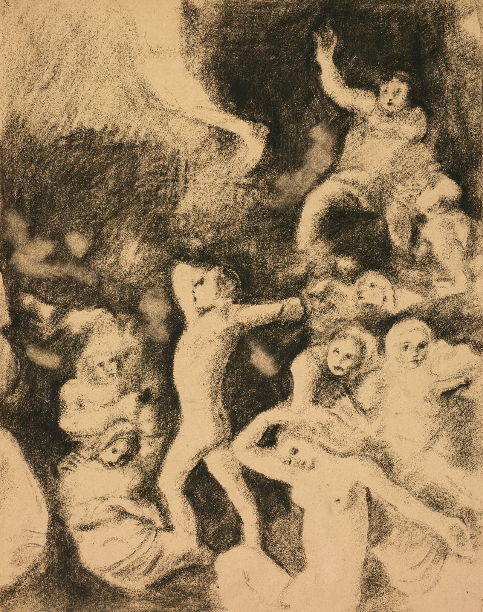 Многофигурная композиция. Пять фрагментов, Vasily Chekrygin, 1921