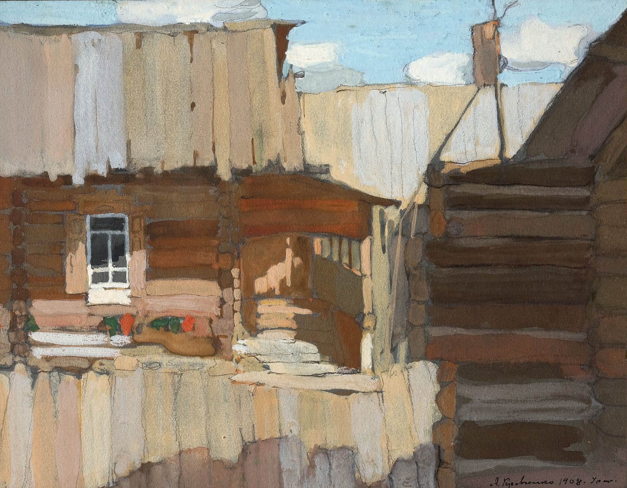 В уральской деревне. 1908 год, Aleksei Kravchenko, 1908