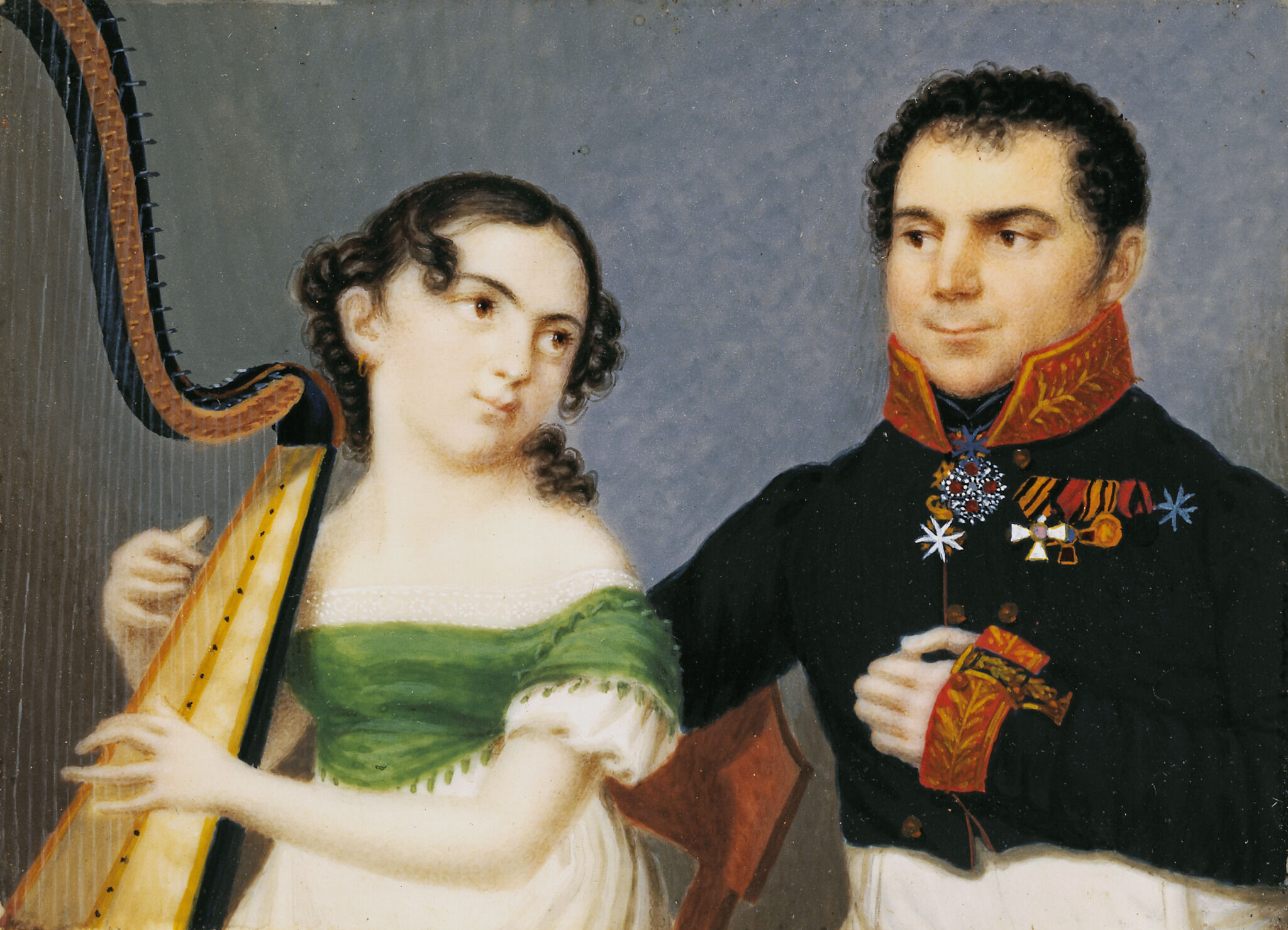 Портрет А.А. Трощинского и О.Д. Кудрявцевой, Khintts Andrey Iosif, 1821