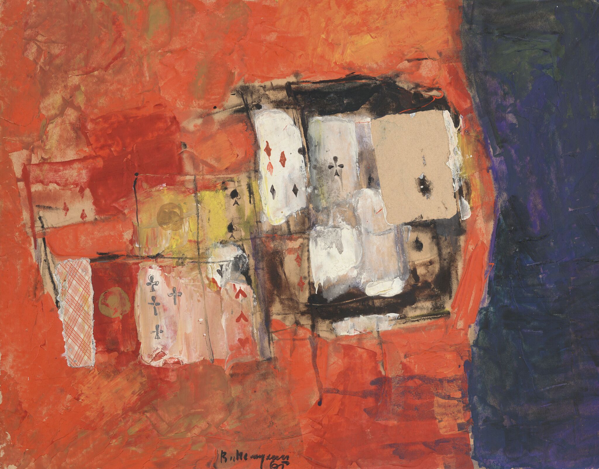 Натюрморт с картами, Vladimir Nemukhin, 1965