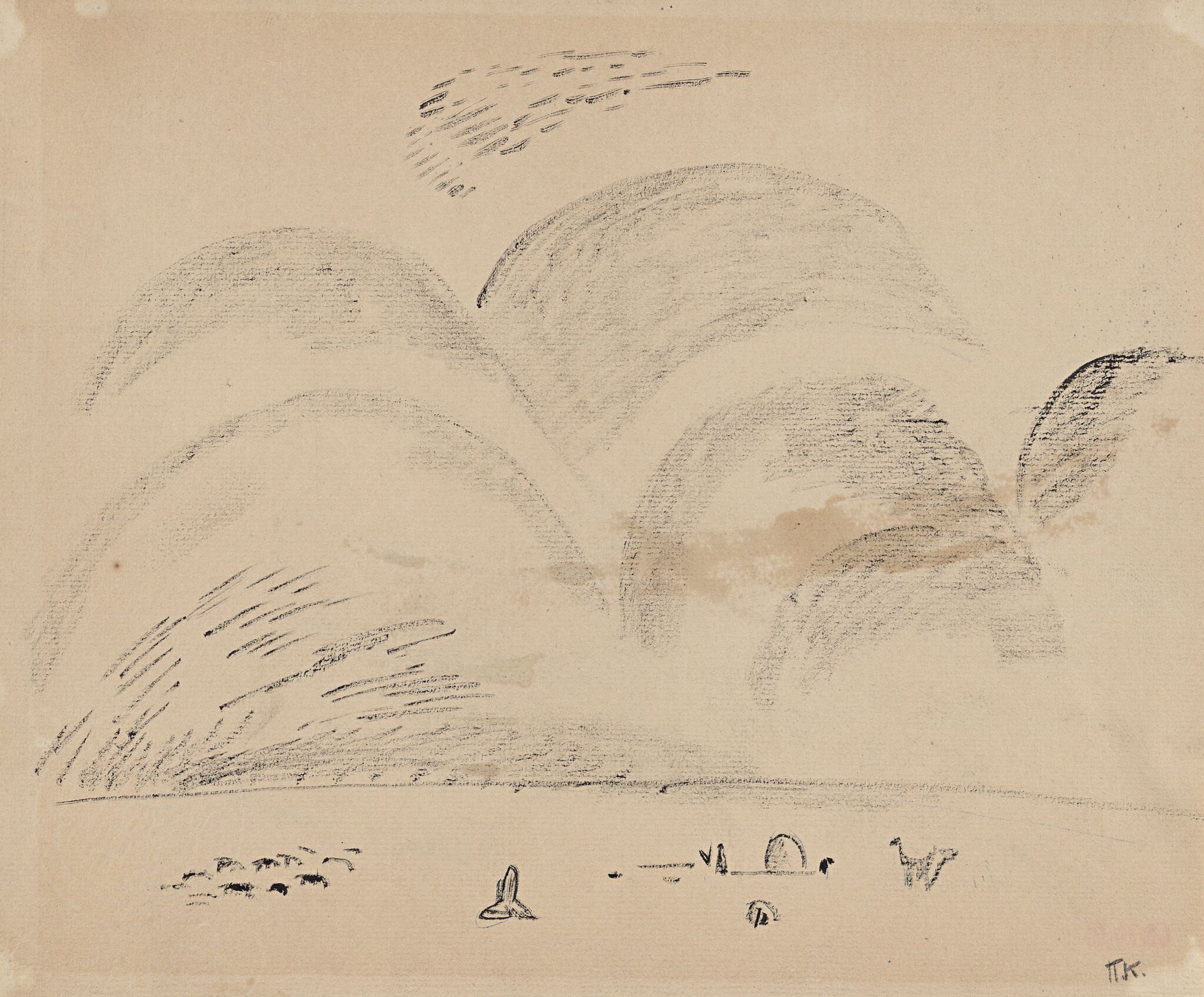 Степной пейзаж со стадом, Pavel Kuznetsov, early 1920s