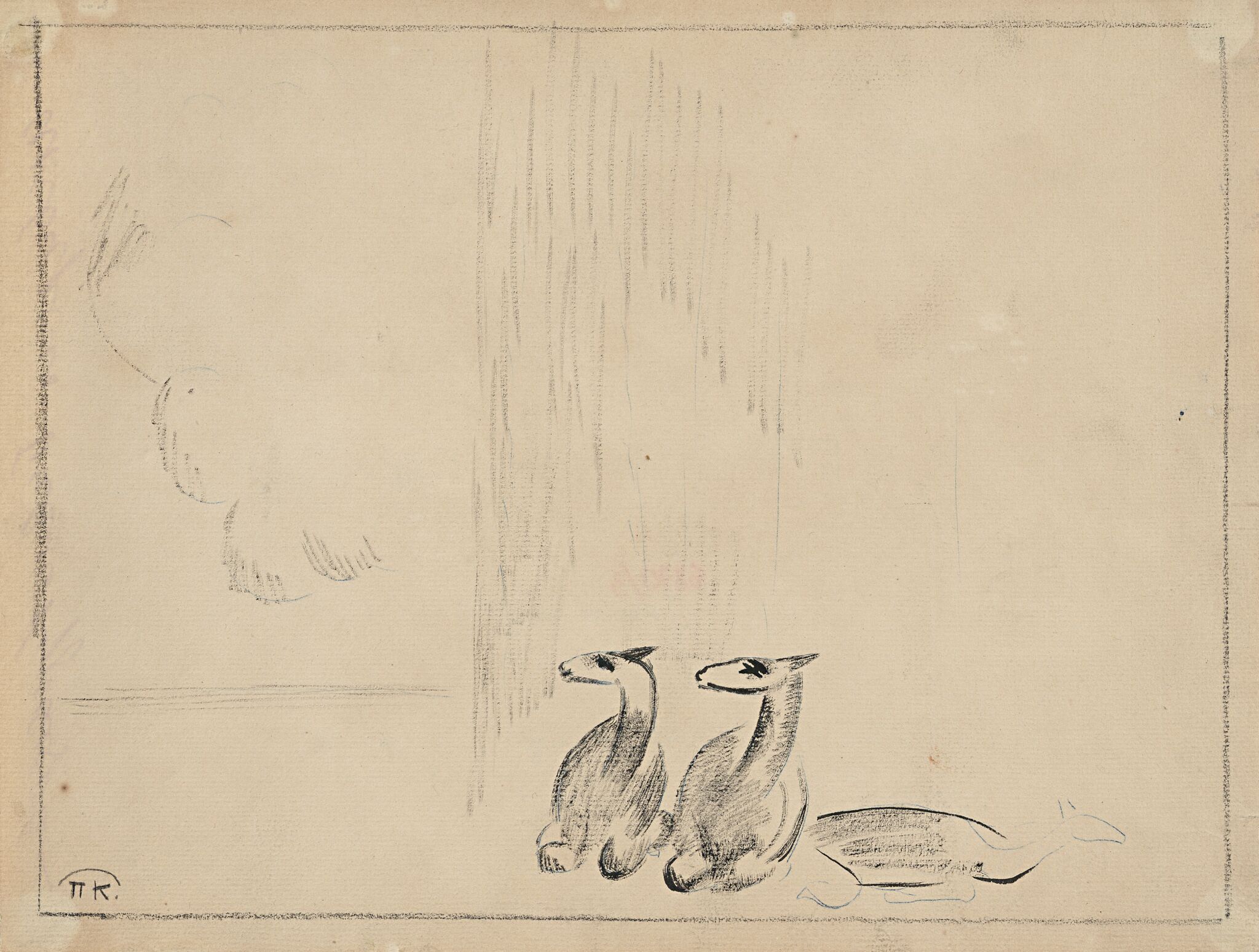 В степи. Лежащие верблюды, Pavel Kuznetsov, early 1920s