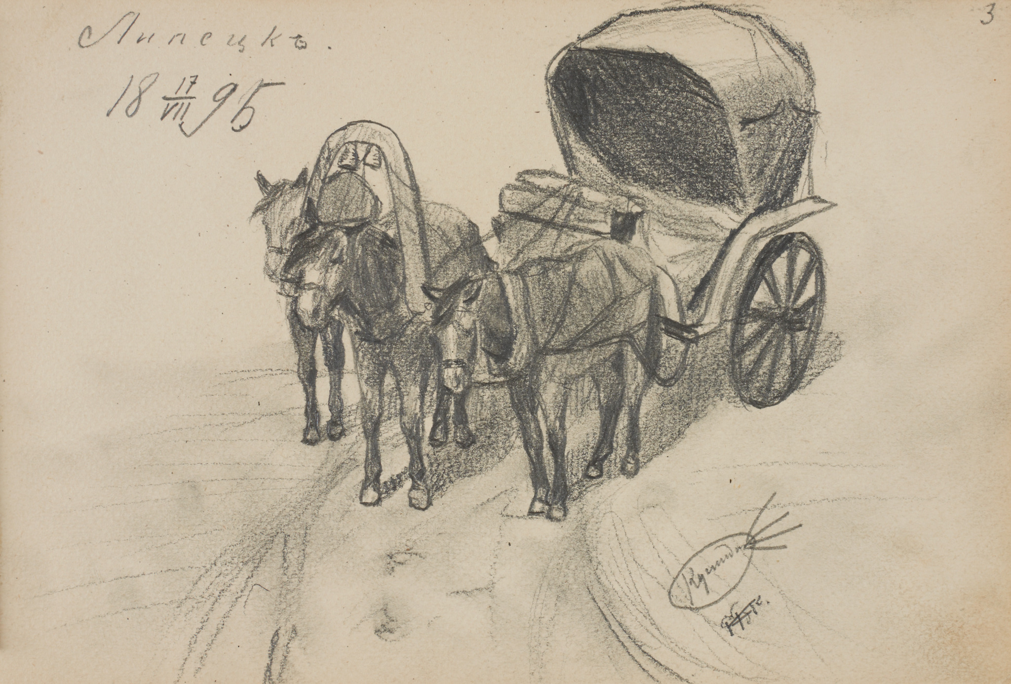 Липецк. Тройка, Boris Kustodiev, 1895